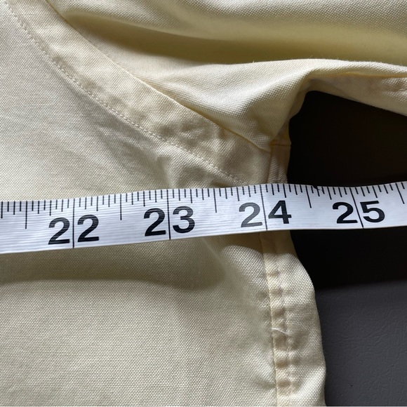 Land’s End Dress Shirt Button Down Collar Short Sleeves Yellow Size 16-1/2. - Picture 9 of 10
